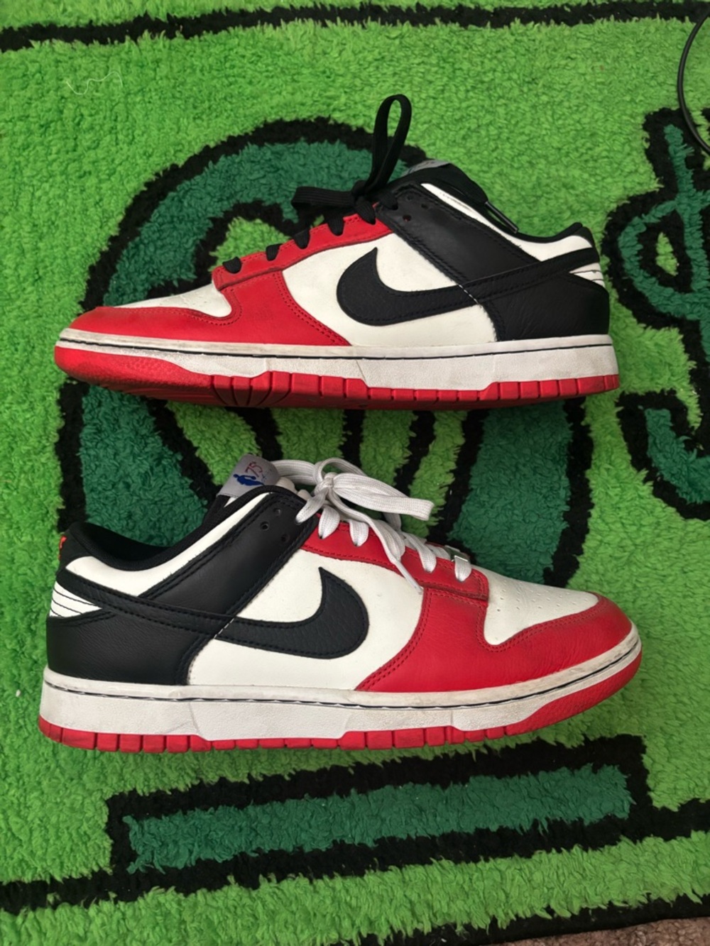 Nike Dunks Low-Top Sneakers in Red/Black/White